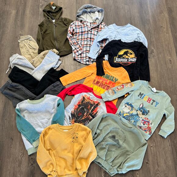 Toddler Little Boy Fall Winter Outfit Set 5T Clothing Lot of 14 Top Pant Jacket - Picture 1 of 7